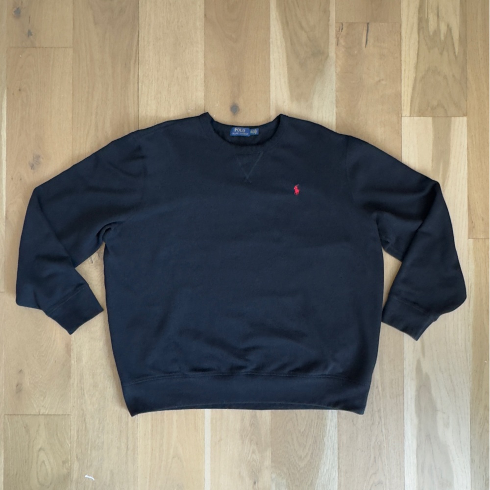 Polo Ralph Lauren “The RL Fleece” Black Crewneck Sweatshirt Size XXL